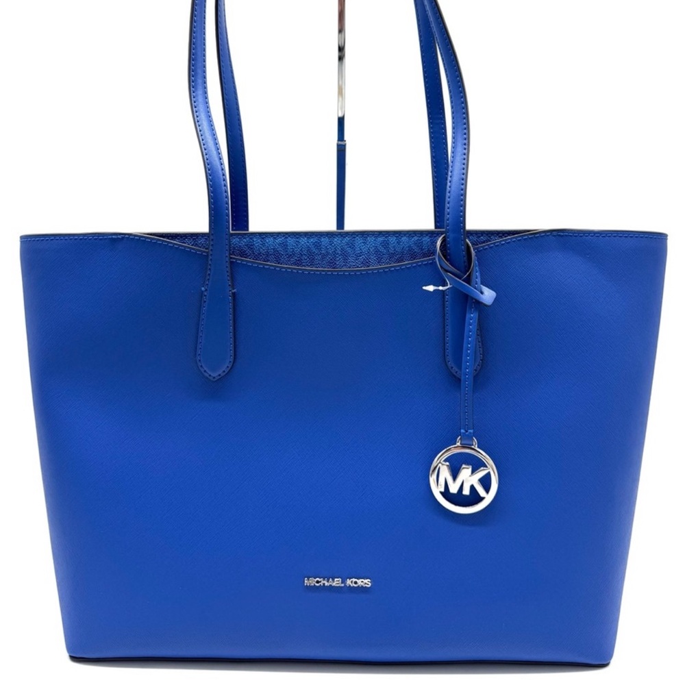 Michael Kors Arden Large Leather Tote Bag Galaxy Blue